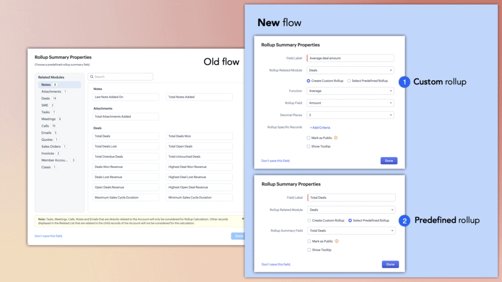 Create custom rollup summary fields in zoho crm 1