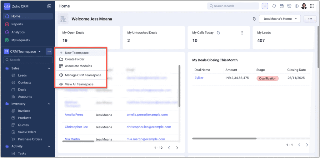 Option "Plus" située à côté de l'onglet de sélection.